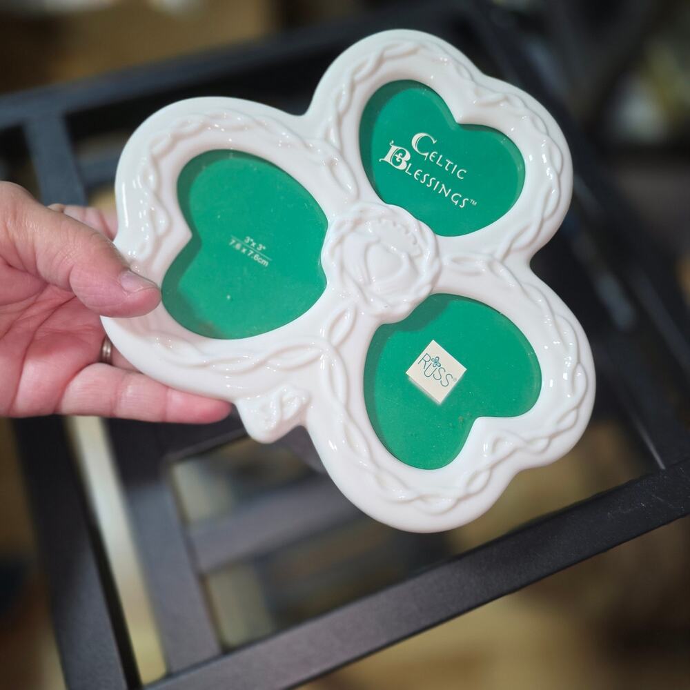RUSS PORCELAIN CELTIC BLESSINGS SHAMROCK PICTURE FRAME
